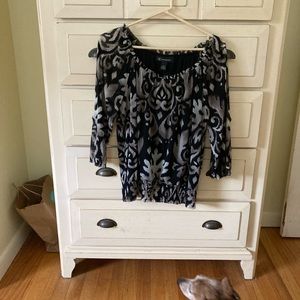 INC Blouse Black and Pattern